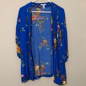 Forever 21 Blue Floral Kimono